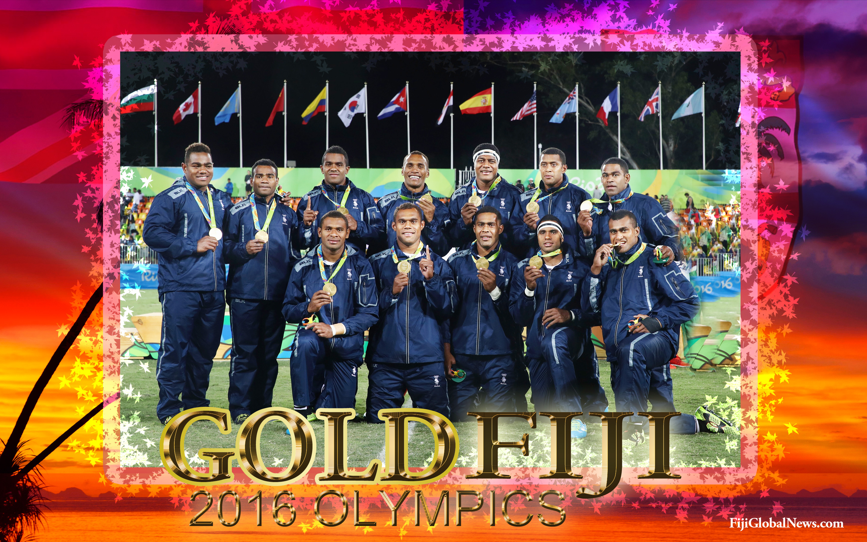 Fiji Gold Medalist Olympics 2016 Poster Wallpaper Free Download