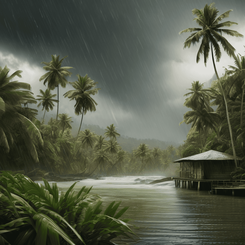 Fiji Weather Alert: Heavy Rain in Eastern Viti Levu and Surrounding Islands with Strong Southeast Winds and Flood Risk