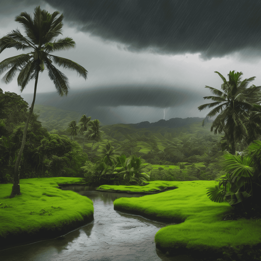 Fiji Weather Bulletin: Trough of Low Pressure Triggers Showers and Thunderstorms Across Northern and Eastern Regions with Possible Heavy Rainfall