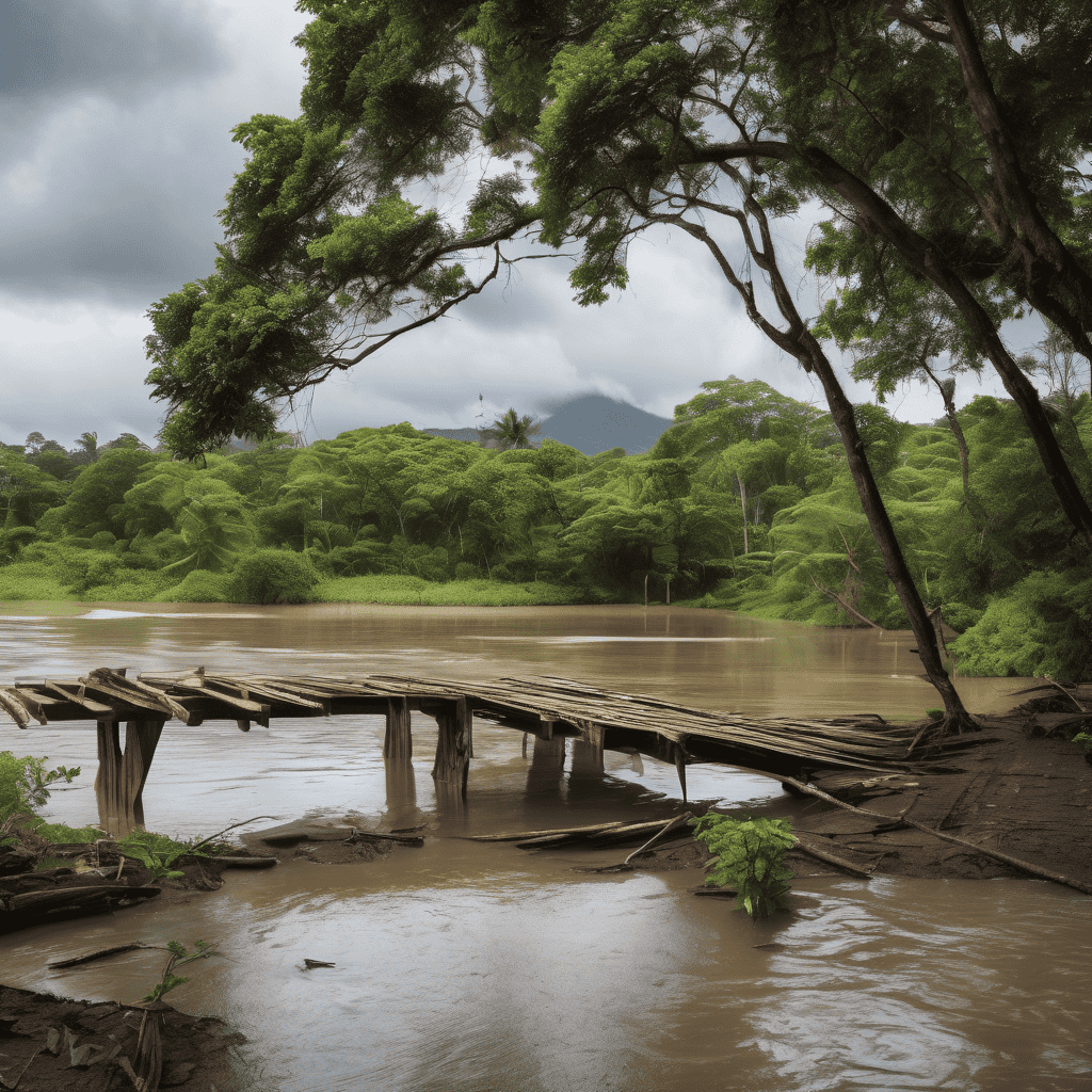 Bridge Submerged as Flooding Hits Qauia Village in Lami