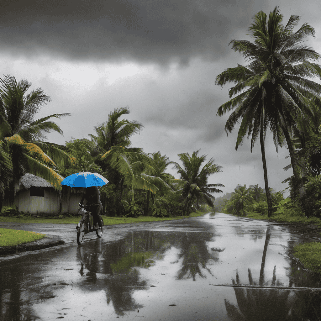 Fiji Weather Update: Trough of Low Pressure Brings Widespread Showers and Thunderstorms with Localised Heavy Rain and Flood Risk