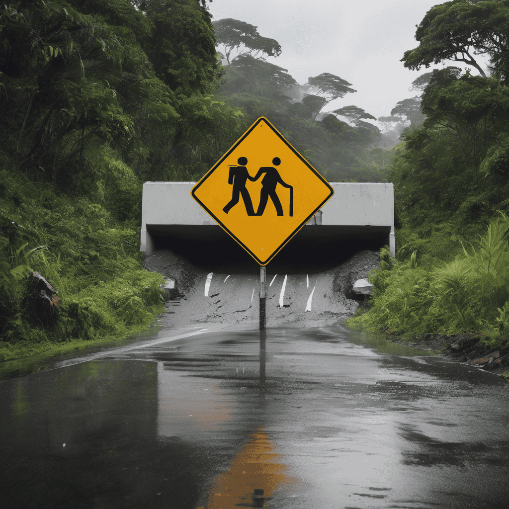 Third Culvert Collapse Forces Detour on Queen's Highway Amid Heavy Rain
