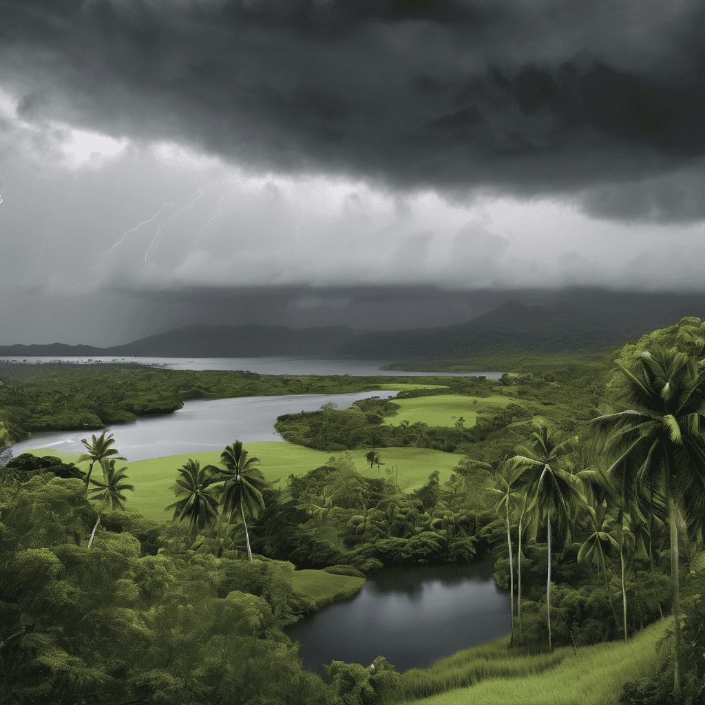 Fiji Weather Forecast: Cloudy with Showers and Thunderstorms Under Moist Easterly Winds and Potential Flash Floods