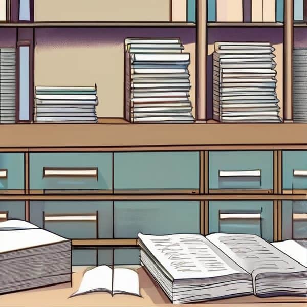 Books and Files in Office Shelf.