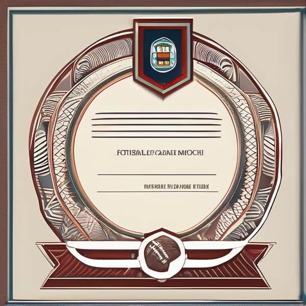 Fiji Football Certificate Award Display.