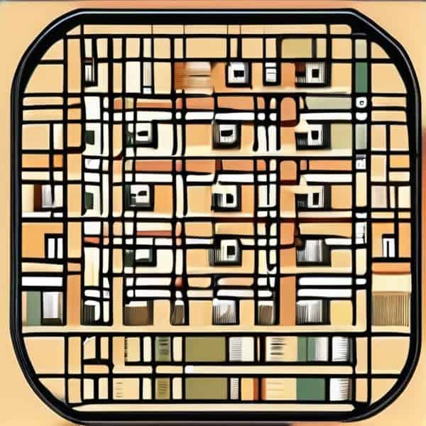 Facade of a contemporary building with geometric window patterns.