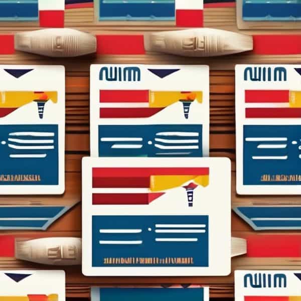 Close-up of matchstick puzzle cards on wooden surface.