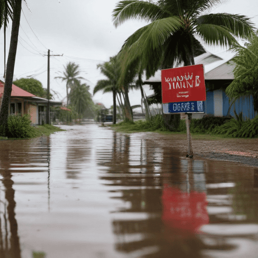 Illustration of 47 Families Evacuated from Floods in Tavua