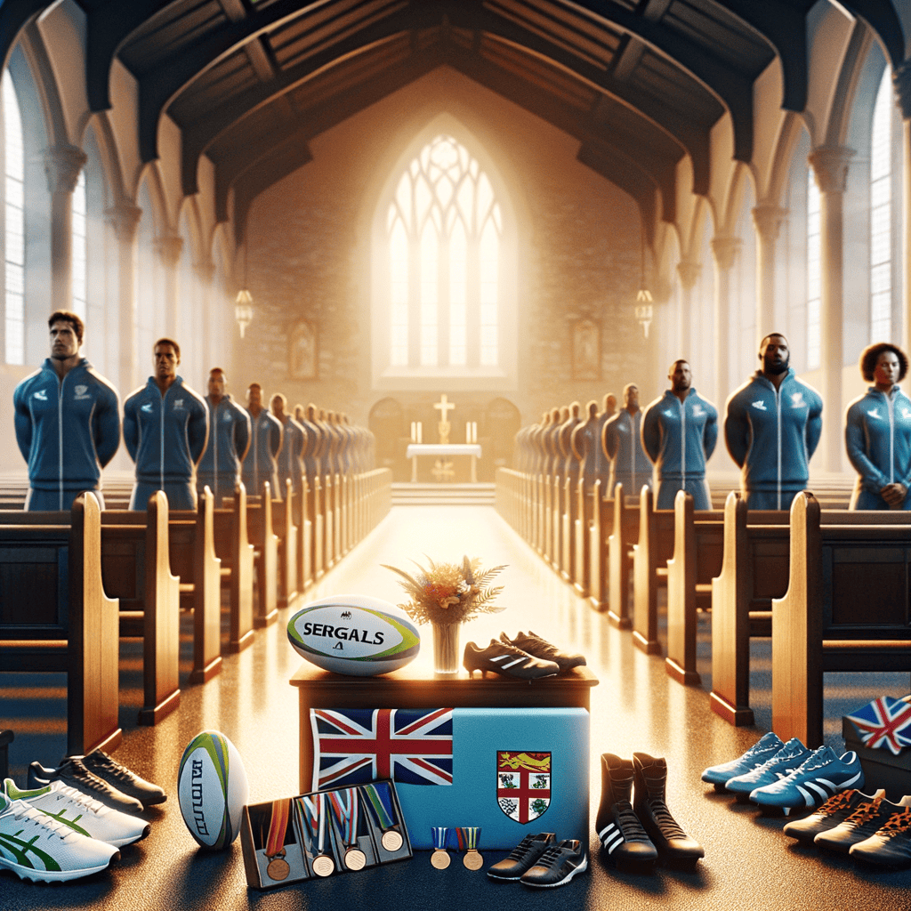 Illustration of Athletes attend farewell service