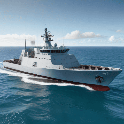 Illustration of Australia handover state-of-the-art vessel RFNS Timo to Fiji