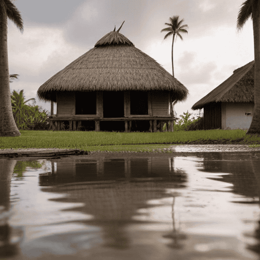 Illustration of Ba flood waters receding