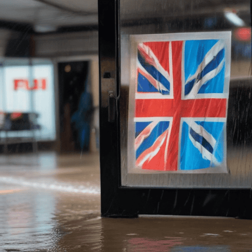 Illustration of Businesses in West Affected by Flooding