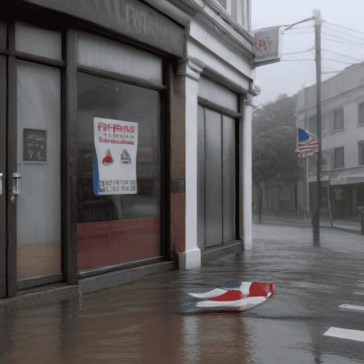 Illustration of Businesses in West Affected by Flooding