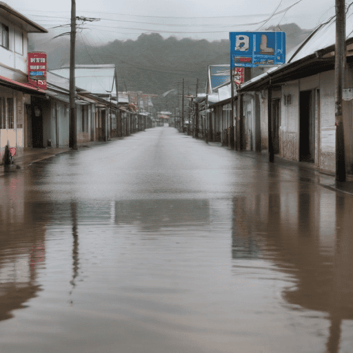 Illustration of Businesses in West Affected by Flooding