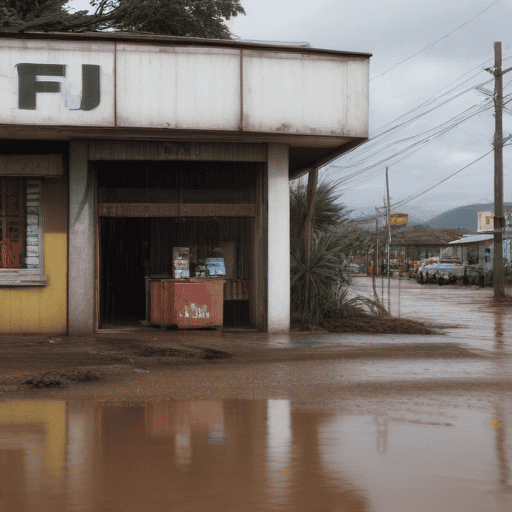 Illustration of Businesses in West Affected by Flooding
