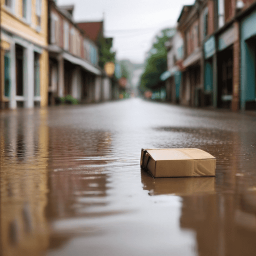 Illustration of Businesses in West Affected by Flooding