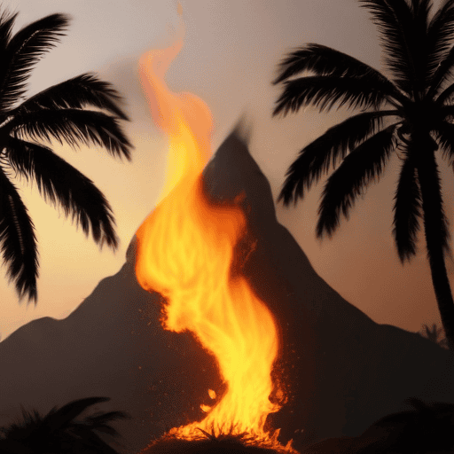 Illustration of California wildfire fueled by high winds forces Malibu evacuations