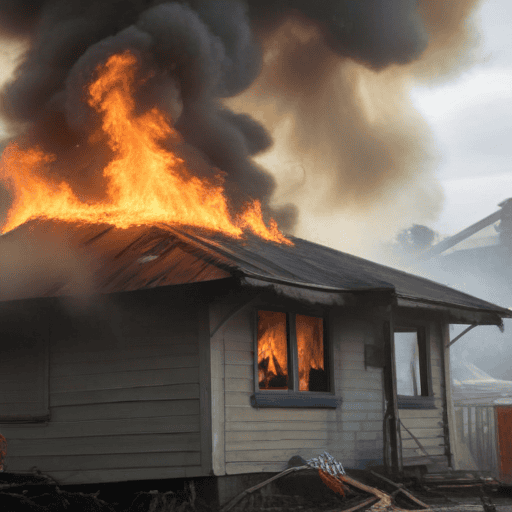 Illustration of California wildfire fueled by high winds forces Malibu evacuations