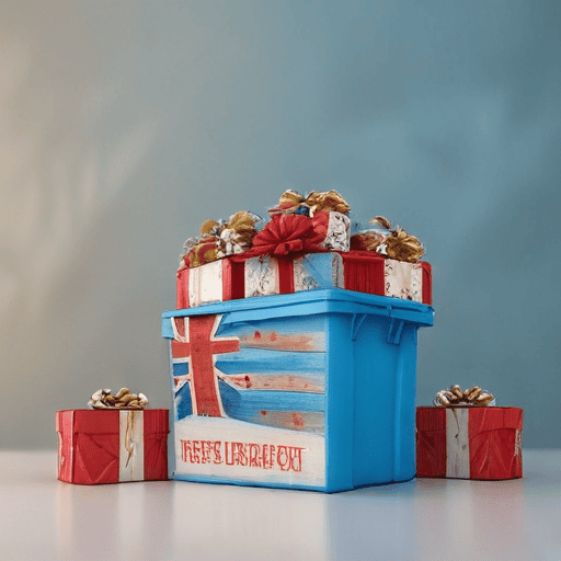 Illustration of Drive to help families | Fuel company sets up collection bins for gifts