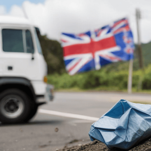 Illustration of Driver dies after truck laden with gravel overturns