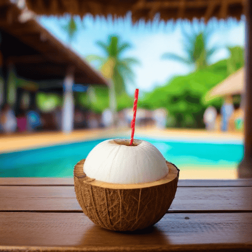 Illustration of Duo delights in roadside green coconut juice business