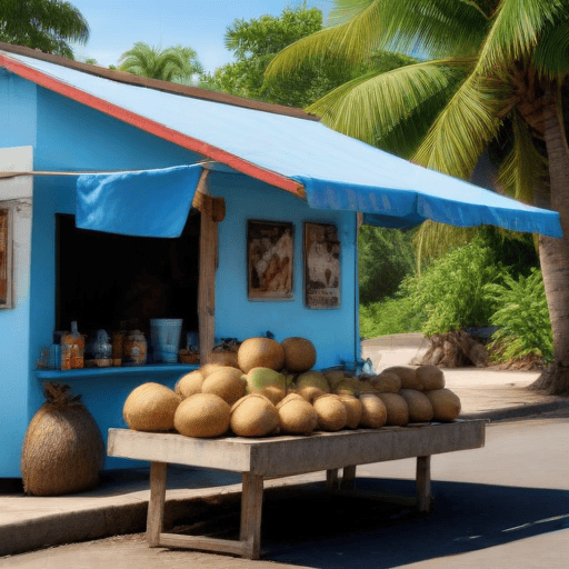 Illustration of Duo delights in roadside green coconut juice business