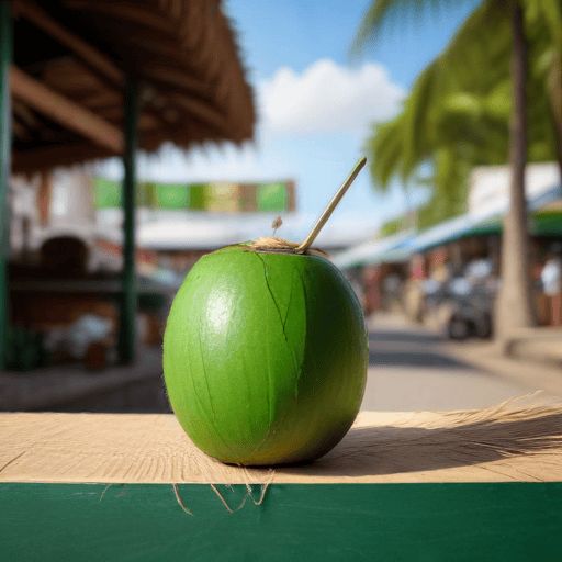 Illustration of Duo delights in roadside green coconut juice business