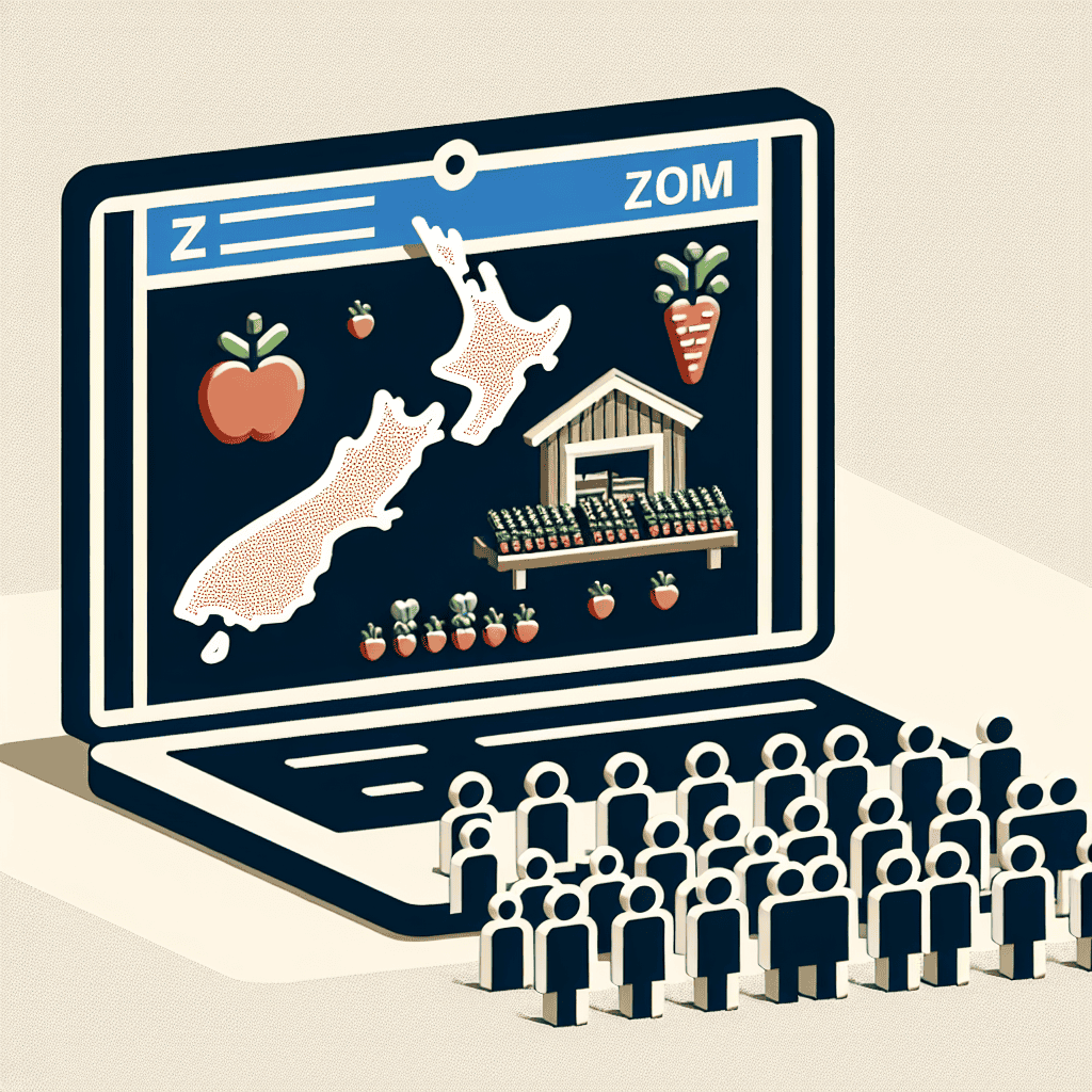 Illustration of FCLC farmers gain NZ knowledge via Zoom training