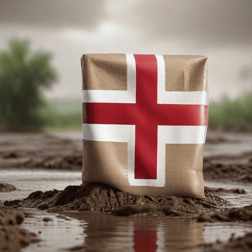 Illustration of Fiji Red Cross Society provides relief to families affected by flooding