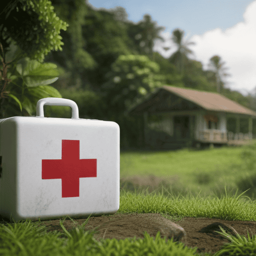 Illustration of Fiji Red Cross Society provides relief to families affected by flooding