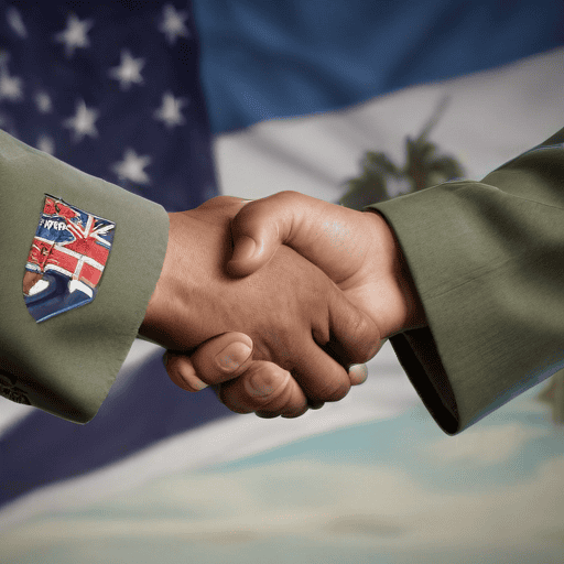 Illustration of Fiji and US military ink new deal