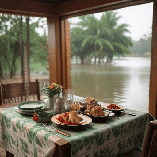 Illustration of Floodwaters end Taylor’s family lunch