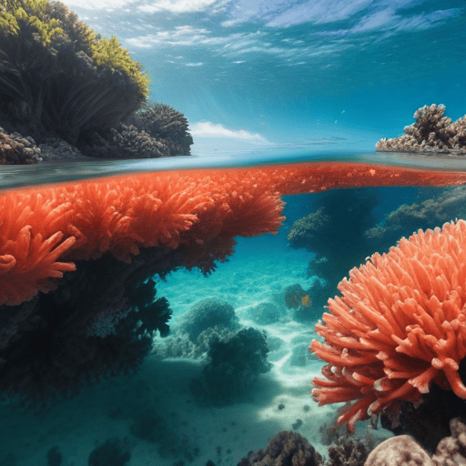 Illustration of Global warming worry on corals