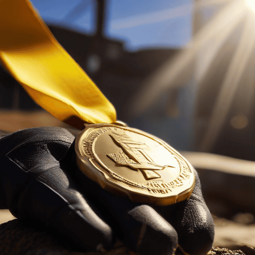 Illustration of Gold Medallist Acknowledges Elderly Parents