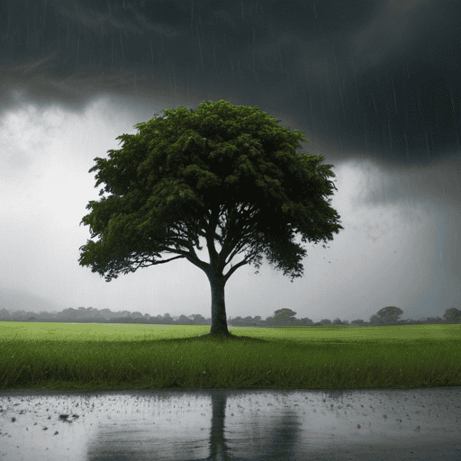 Illustration of Heavy rain warning for Fiji Group