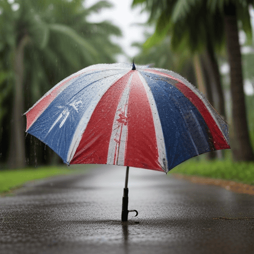Illustration of Heavy rain warning for Fiji Group