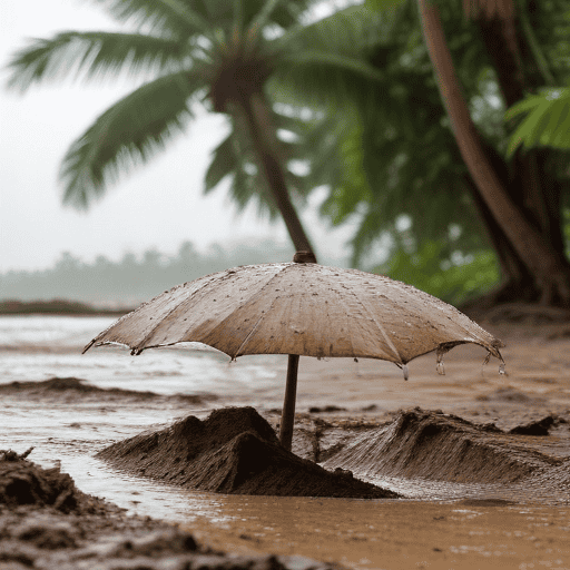 Illustration of Heavy rain warning for Fiji Group