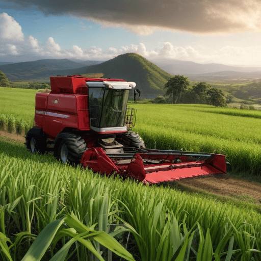 Illustration of Hilly terrain sugar harvester coming to Fiji