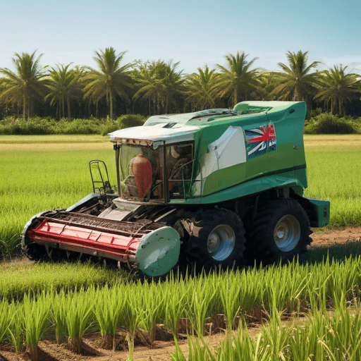 Illustration of Hilly terrain sugar harvester coming to Fiji