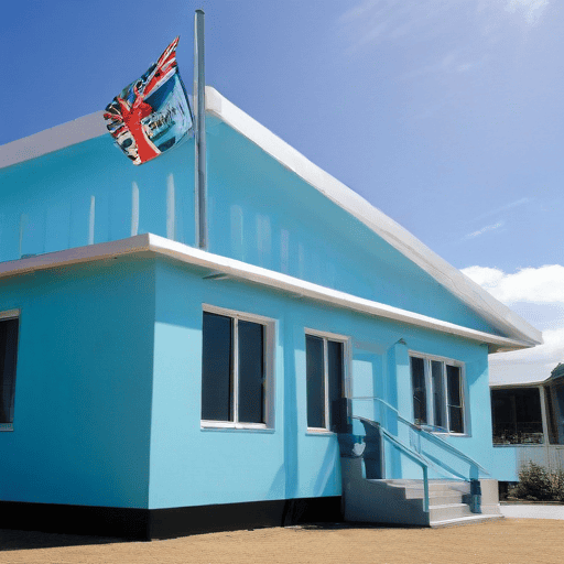 Illustration of New school building for students