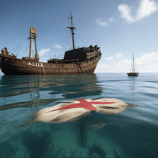 Illustration of No attempt to remove sunken ship