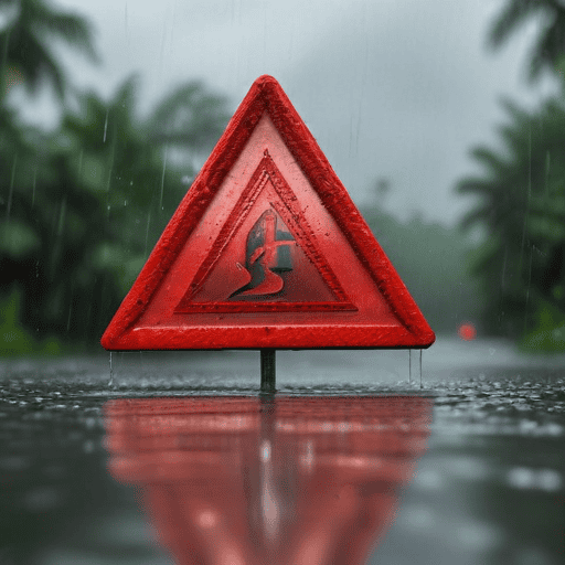 Illustration of North Braces for Rain, Flood