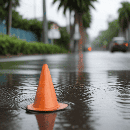 Illustration of Northern Division Roads closed due to flooding