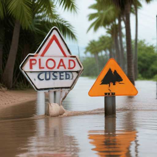 Illustration of Northern Division Roads closed due to flooding