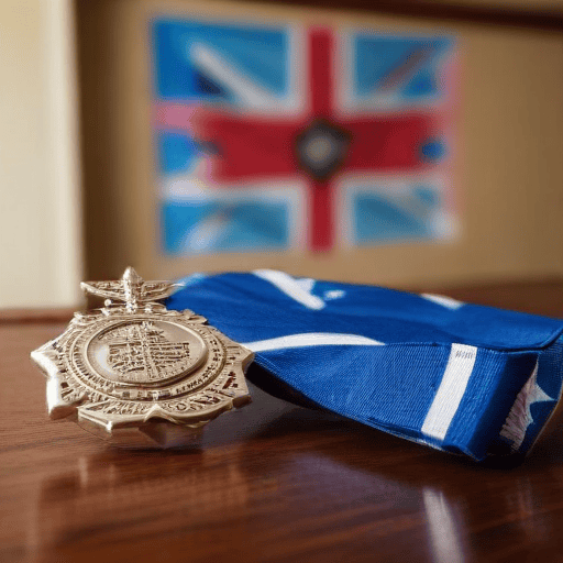 Illustration of Officers honored with Long Service, Good Conduct medals