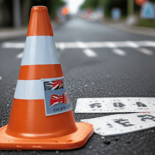 Illustration of On-going pavement works underway