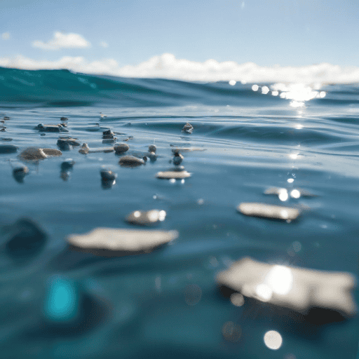 Illustration of Plastic wastes threat ocean