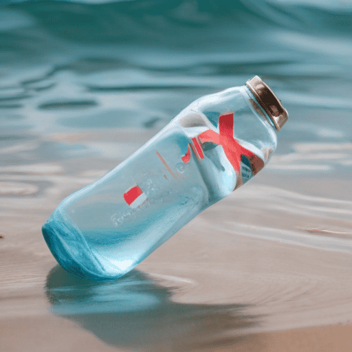 Illustration of Plastic wastes threat ocean