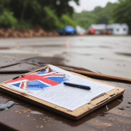 Illustration of Prasad visits flood affected areas in West