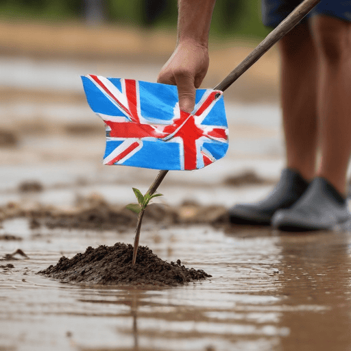 Illustration of Prasad visits flood affected areas in West